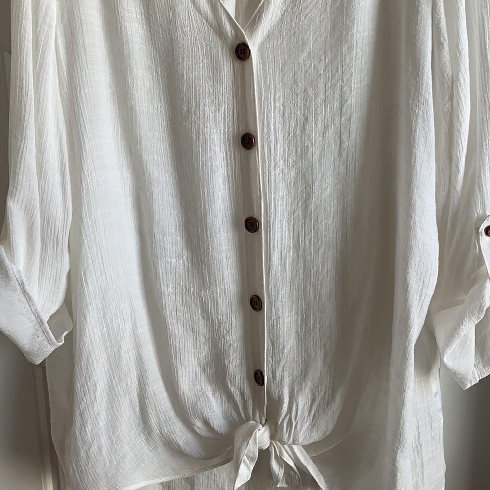 Button/Tie Front Top - Picture 3 of 5